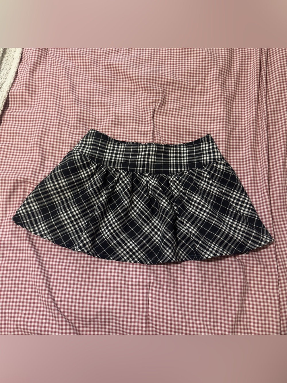 Y2K Wet Seal Black and White Plaid Mini Skirt